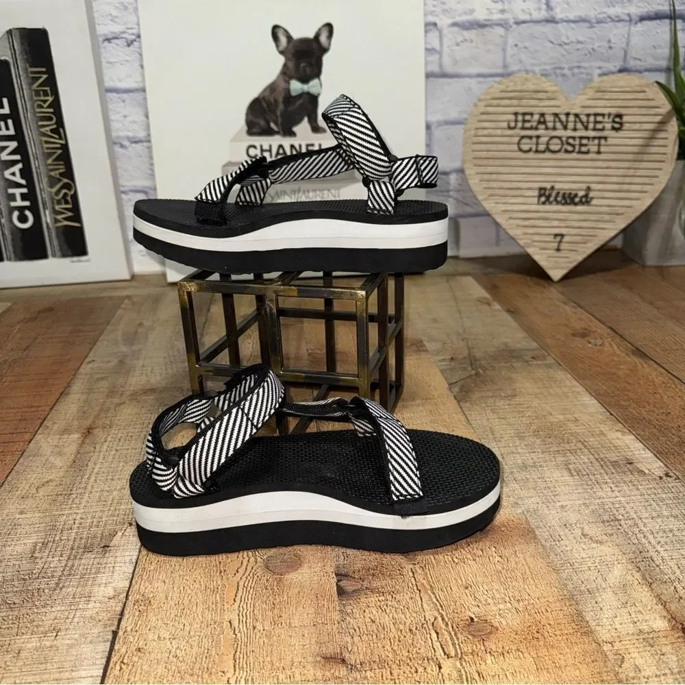 Teva Flatform Universal Original Candy Stripe Black